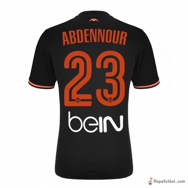 Camiseta Valencia Replica Segunda Ropa Abdennour 2016/17 Negro